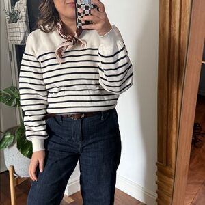 & Other Stories Relaxed Breton Striped Sweater. S